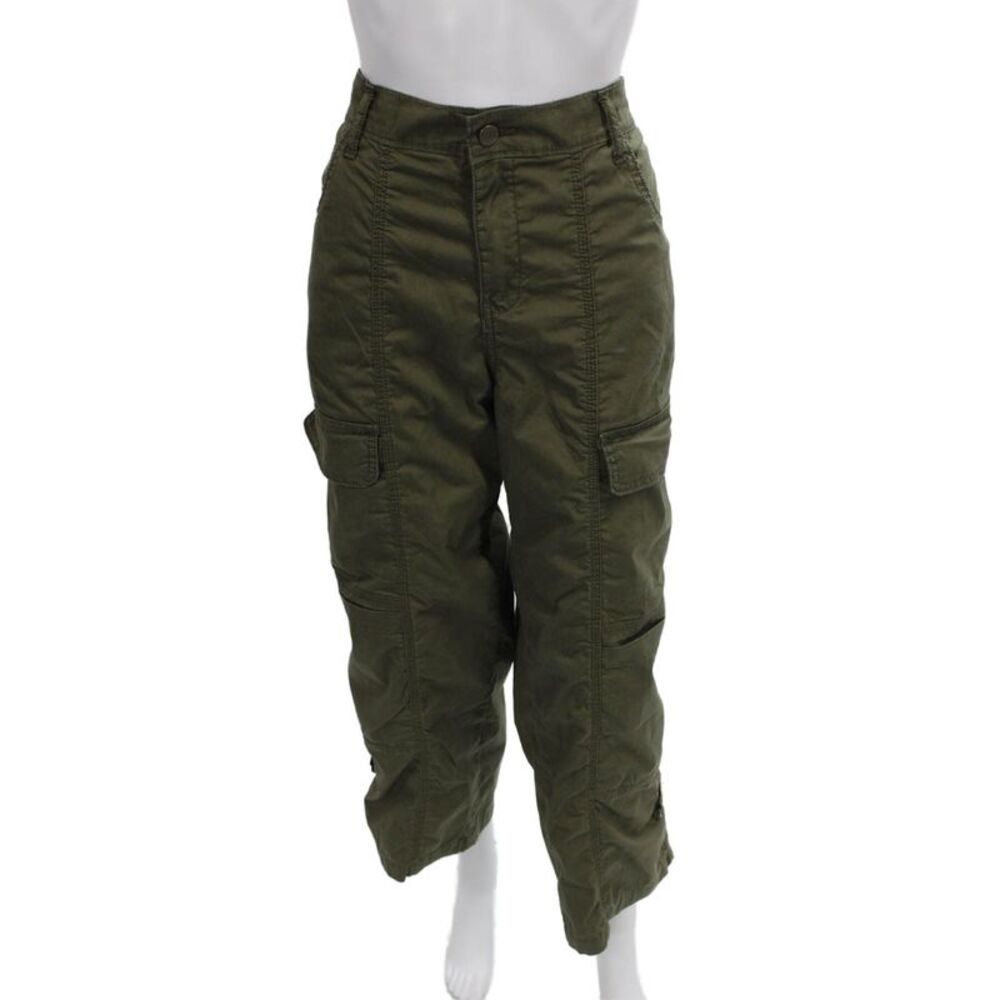 Sanctuary Womens Cargo Pants Green Cotton Button Size 28